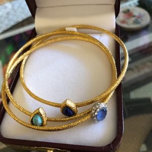 Alexis Bittar Set of 3 Bangle with Druzy Stones